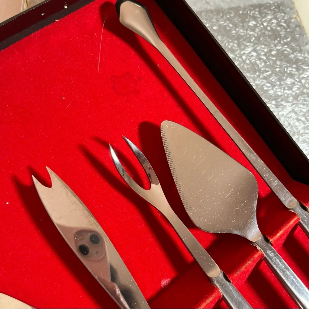 Vintage Stainless steel MCM Cocktail Hors d'oeruve Party utensils Bar accessory